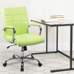Flash Furniture Mid-Back, Green Vinyl Executive Swivel Office Chair With Chrome Arms [GO-2240-GN-GG] -Office Chairs Shop unnamed file 2982