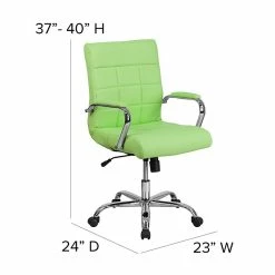 Flash Furniture Mid-Back, Green Vinyl Executive Swivel Office Chair With Chrome Arms [GO-2240-GN-GG] -Office Chairs Shop unnamed file 2986