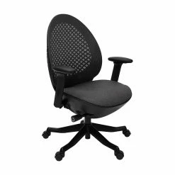 Techni Mobili Deco Lux Ergonomic Mesh Swivel Executive Chair, Black (RTA-1819C-BK)