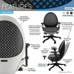Techni Mobili Deco Lux Ergonomic Mesh Swivel Executive Chair, Black (RTA-1819C-BK) -Office Chairs Shop unnamed file 3004