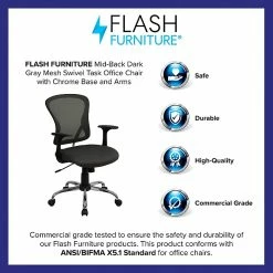 Flash Furniture Mid-Back Office Chair, Dark Gray -Office Chairs Shop unnamed file 3023