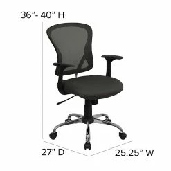 Flash Furniture Mid-Back Office Chair, Dark Gray -Office Chairs Shop unnamed file 3025