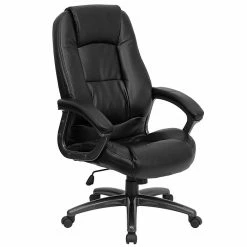 Flash Furniture Faux Leather Executive Chair, Black And Smoked (GO7145BK)