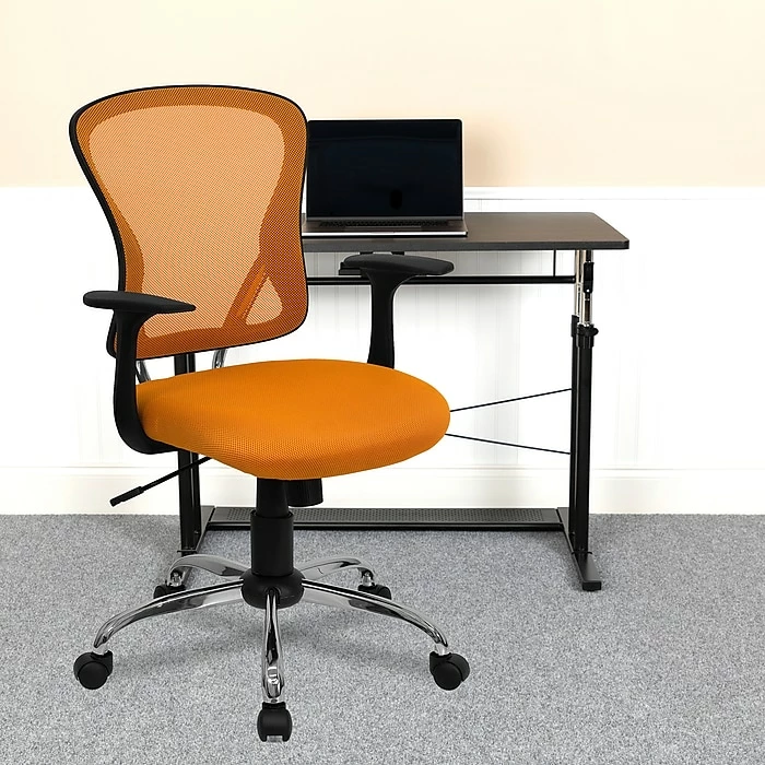 Flash Furniture Mid-Back Office Chair, Orange 4 Flash Furniture Mid-Back Office Chair, Orange - Image 2