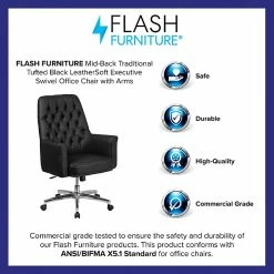 Flash Furniture Mid-Back Traditional Tufted Executive Swivel Chair With Arms (BT444MIDBK) -Office Chairs Shop unnamed file 3108