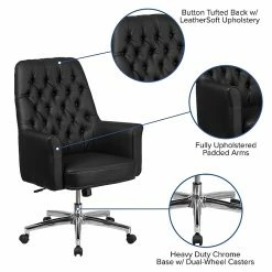 Flash Furniture Mid-Back Traditional Tufted Executive Swivel Chair With Arms (BT444MIDBK) -Office Chairs Shop unnamed file 3110