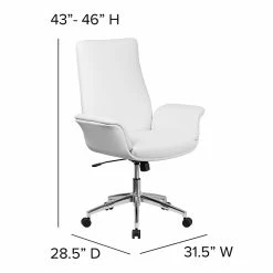 Flash Furniture Mid-Back Leather Executive Executive Swivel Chair With Flared Arms (BT88MIDWH) -Office Chairs Shop unnamed file 3120