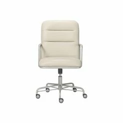 Finch Franklin Bonded Leather Computer And Desk Chair, Ivory White (CHR10060C)