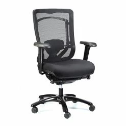 Eurotech Seating MFSY77 Monterey Fabric Executive Chair With Adjustable Arms, Black