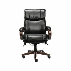 La-Z-Boy Trafford Ergonomic Bonded Leather Swivel Executive Chair, Black (45782A)
