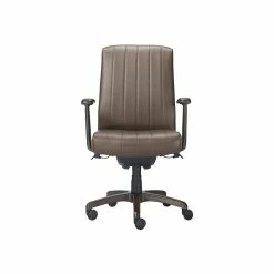 La-Z-Boy Bennett Ergonomic Faux Leather Swivel Executive Chair, Brown (CHR10082C)