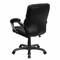 Flash Furniture Mid-Back Leather Overstuffed Office Chair, Black -Office Chairs Shop unnamed file 3233