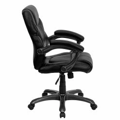 Flash Furniture Mid-Back Leather Overstuffed Office Chair, Black -Office Chairs Shop unnamed file 3234