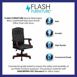 Flash Furniture Swivel Leather Executive Chair, Fixed Arms, Black 14 Flash Furniture Swivel Leather Executive Chair, Fixed Arms, Black -Office Chairs Shop unnamed file 3268