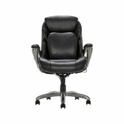 Serta My Fit Ergonomic Bonded Leather Swivel Executive Chair, Black (CHR100013)