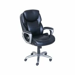 Serta My Fit Ergonomic Bonded Leather Swivel Executive Chair, Black (CHR100015)