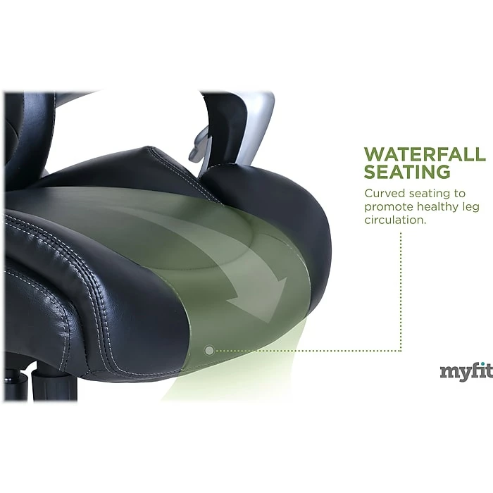 Serta My Fit Ergonomic Bonded Leather Swivel Executive Chair, Black (CHR100015) 5 Serta My Fit Ergonomic Bonded Leather Swivel Executive Chair, Black (CHR100015) - Image 3