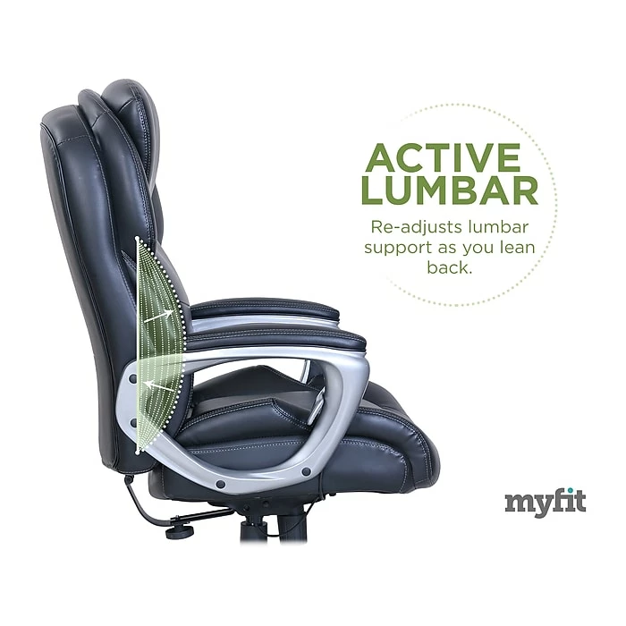 Serta My Fit Ergonomic Bonded Leather Swivel Executive Chair, Black (CHR100015) 6 Serta My Fit Ergonomic Bonded Leather Swivel Executive Chair, Black (CHR100015) - Image 4