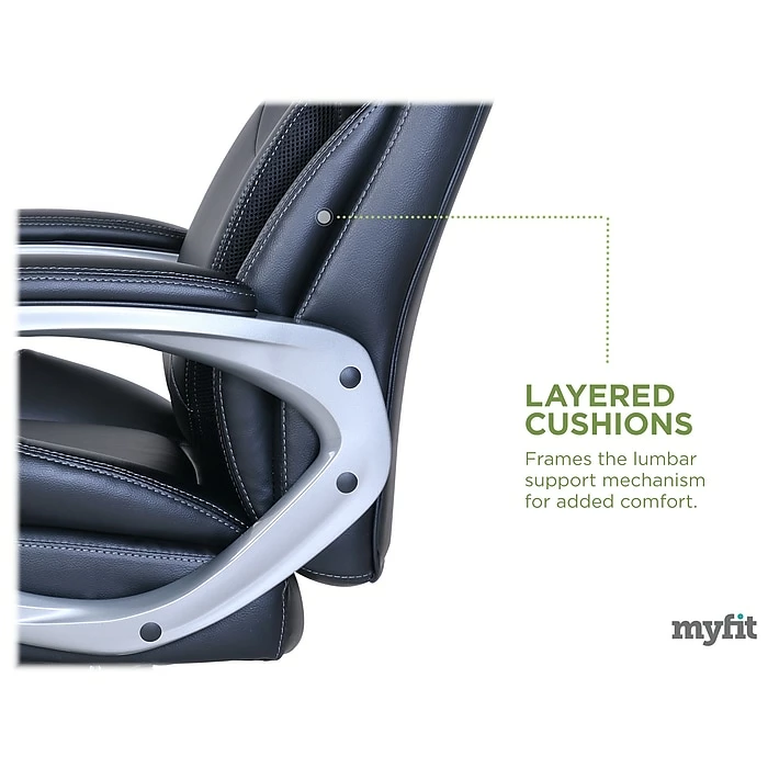 Serta My Fit Ergonomic Bonded Leather Swivel Executive Chair, Black (CHR100015) 7 Serta My Fit Ergonomic Bonded Leather Swivel Executive Chair, Black (CHR100015) - Image 5