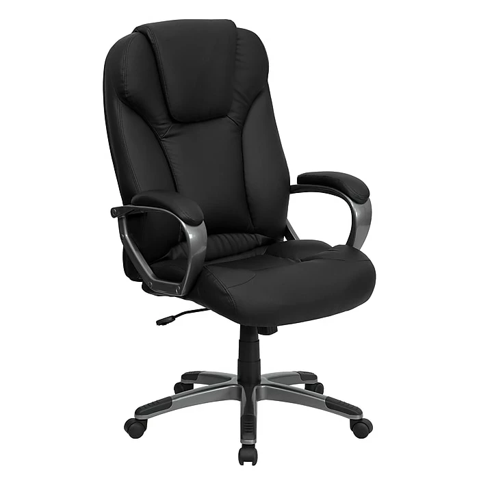 Flash Furniture Faux Leather Executive Chair, Gray And Black (BT9066BK) 3 Flash Furniture Faux Leather Executive Chair, Gray And Black (BT9066BK)