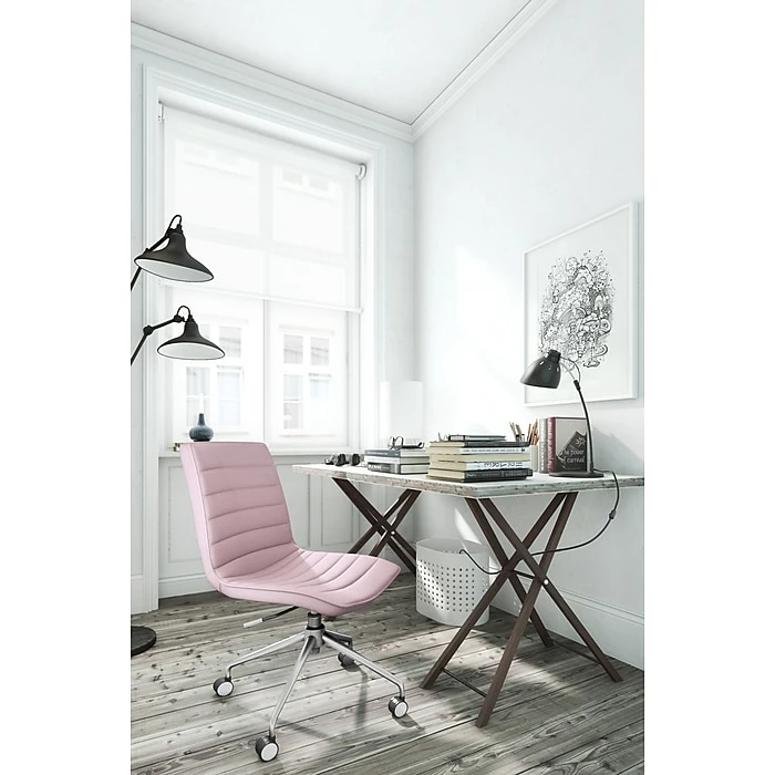 ELLE Decor Adelaide Fabric Task Chair, Pink (48214A) 4 ELLE Decor Adelaide Fabric Task Chair, Pink (48214A) - Image 2