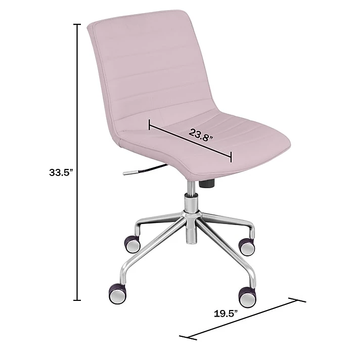 ELLE Decor Adelaide Fabric Task Chair, Pink (48214A) 8 ELLE Decor Adelaide Fabric Task Chair, Pink (48214A) - Image 6