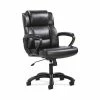 Sadie Mid-Back Executive Chair, Fixed Padded Arms, Black Leather (BSXVST305) -Office Chairs Shop unnamed file 3580
