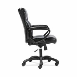 Sadie Mid-Back Executive Chair, Fixed Padded Arms, Black Leather (BSXVST305) -Office Chairs Shop unnamed file 3582