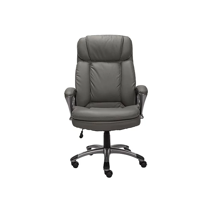 Serta Faribands Big And Tall Ergonomic Bonded Leather Swivel Executive Chair, Gray (43675B) 3 Serta Faribands Big And Tall Ergonomic Bonded Leather Swivel Executive Chair, Gray (43675B)