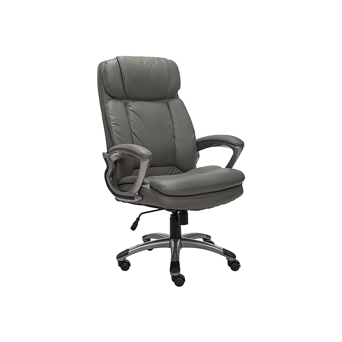 Serta Faribands Big And Tall Ergonomic Bonded Leather Swivel Executive Chair, Gray (43675B) 4 Serta Faribands Big And Tall Ergonomic Bonded Leather Swivel Executive Chair, Gray (43675B) - Image 2