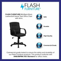 Flash Furniture Faux Leather Computer And Desk Chair, Black (GO228SBKLEA) -Office Chairs Shop unnamed file 361