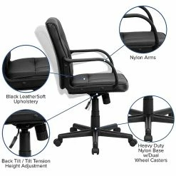 Flash Furniture Faux Leather Computer And Desk Chair, Black (GO228SBKLEA) -Office Chairs Shop unnamed file 363