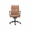 La-Z-Boy Dawson Ergonomic Faux Leather Swivel Executive Chair, Saddle Brown (CHR10083C)