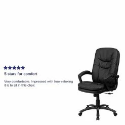 Flash Furniture Mid-Back Massaging Leather Executive Office Chair With Padded Loop Arms, Black -Office Chairs Shop unnamed file 3665