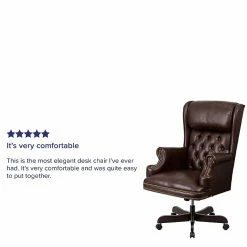 Flash Furniture CIJ600BRN Leathersoft Traditional Executive Chair, Brown -Office Chairs Shop unnamed file 3674