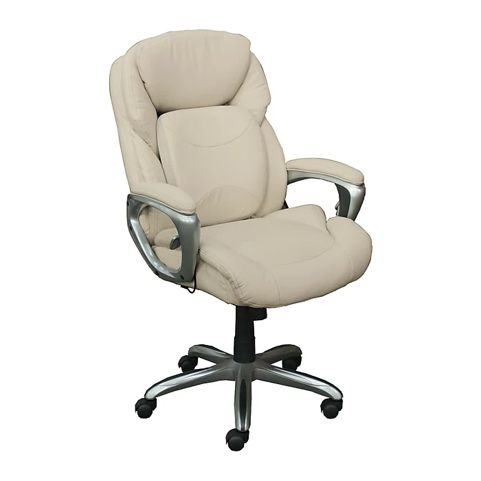Serta Works My Fit Bonded Leather Executive Office Chair With 360 Motion Support, Inspired Ivory (CHR200063) 3 Serta Works My Fit Bonded Leather Executive Office Chair With 360 Motion Support, Inspired Ivory (CHR200063)