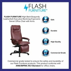 Flash Furniture High-Back LeatherSoft Executive Chair, Fixed Arms, Burgundy 14 Flash Furniture High-Back LeatherSoft Executive Chair, Fixed Arms, Burgundy -Office Chairs Shop unnamed file 3691