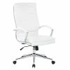 Office Star Pro-Line II White Faux Leather High Back Manager's Chair With Chrome Finish Arms And Base (SPX23590C-U11)