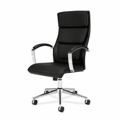 HON High-Back Executive Chair, Center-Tilt, Polished Aluminum, Black SofThread Leather (BSXVL105SB11) -Office Chairs Shop unnamed file 3753