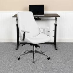 Flash Furniture Mid-Back Leather Executive Swivel Office Chair, White () -Office Chairs Shop unnamed file 3759