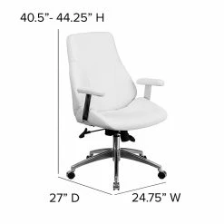 Flash Furniture Mid-Back Leather Executive Swivel Office Chair, White () -Office Chairs Shop unnamed file 3764
