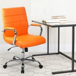 Flash Furniture Mid-Back, Orange Vinyl Executive Swivel Office Chair With Chrome Arms [GO-2240-ORG-GG] -Office Chairs Shop unnamed file 3775
