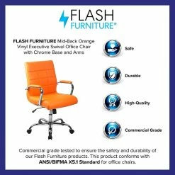 Flash Furniture Mid-Back, Orange Vinyl Executive Swivel Office Chair With Chrome Arms [GO-2240-ORG-GG] -Office Chairs Shop unnamed file 3777