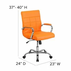Flash Furniture Mid-Back, Orange Vinyl Executive Swivel Office Chair With Chrome Arms [GO-2240-ORG-GG] -Office Chairs Shop unnamed file 3780