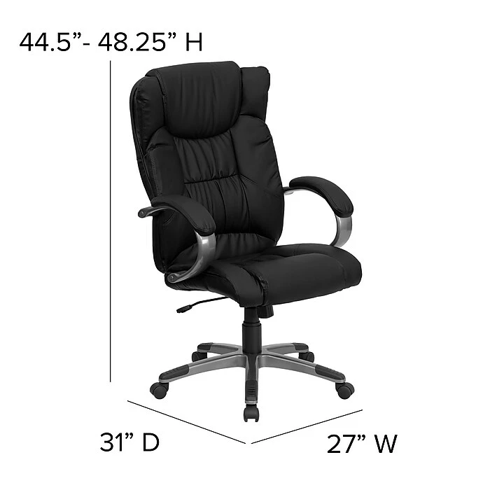 Flash Furniture High Back Leather Executive Office Chairs With Titanium Finish Loop Arms (BT9088BK) 9 Flash Furniture High Back Leather Executive Office Chairs With Titanium Finish Loop Arms (BT9088BK) - Image 7
