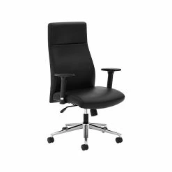 HON Define SofThread Leather High-Back Executive Chair, Synchro-Tilt, Adjustable Arms, Black (BSXVL108SB11)