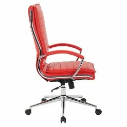 Office Star Pro-Line II Red Faux Leather High Back Manager's Chair With Chrome Finish Arms And Base (SPX23590C-U9) -Office Chairs Shop unnamed file 3849
