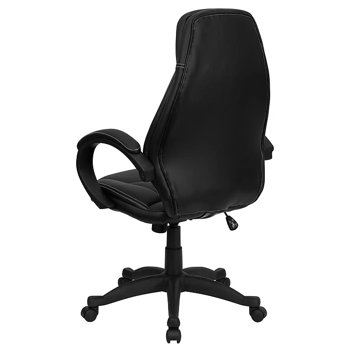 Flash Furniture Leather Computer And Desk Chair, Black (HHLC0005HI1B) 6 Flash Furniture Leather Computer And Desk Chair, Black (HHLC0005HI1B) - Image 4