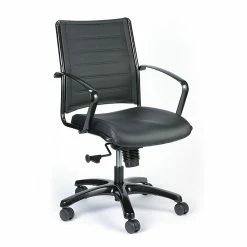 Eurotech High Back Titanium Frame Leather Executive Chair, Black