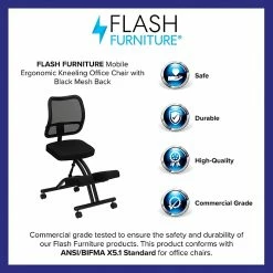 Flash Furniture Ergonomic Fabric Kneeling Chair, Armless, Black (WL3520) -Office Chairs Shop unnamed file 3884
